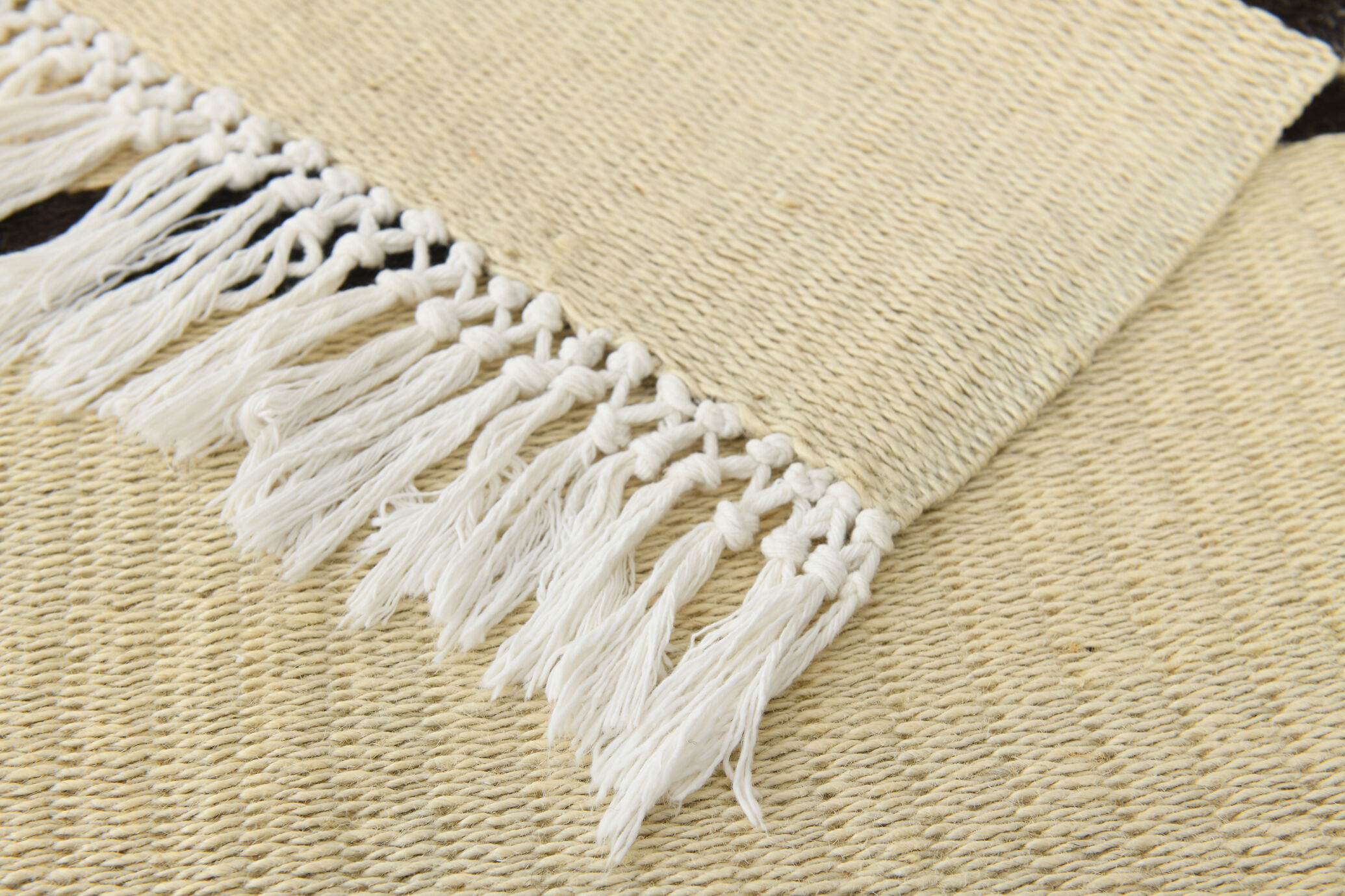 Handmade hemp runner rug 283x77 cm