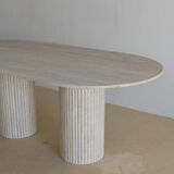 Olya oblong dining table 150x90 in natural travertine