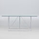 Max Sauze dining table in chrome steel wire and glass 1970s France