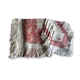 Red and white square sheet 140x140 and 6 towels