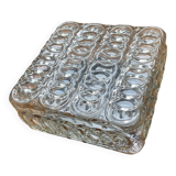 Square wall light, vintage ceiling light in transparent glass.