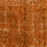 Tapis Vintage Orange Ocre Patiné, Style Bohème Chic