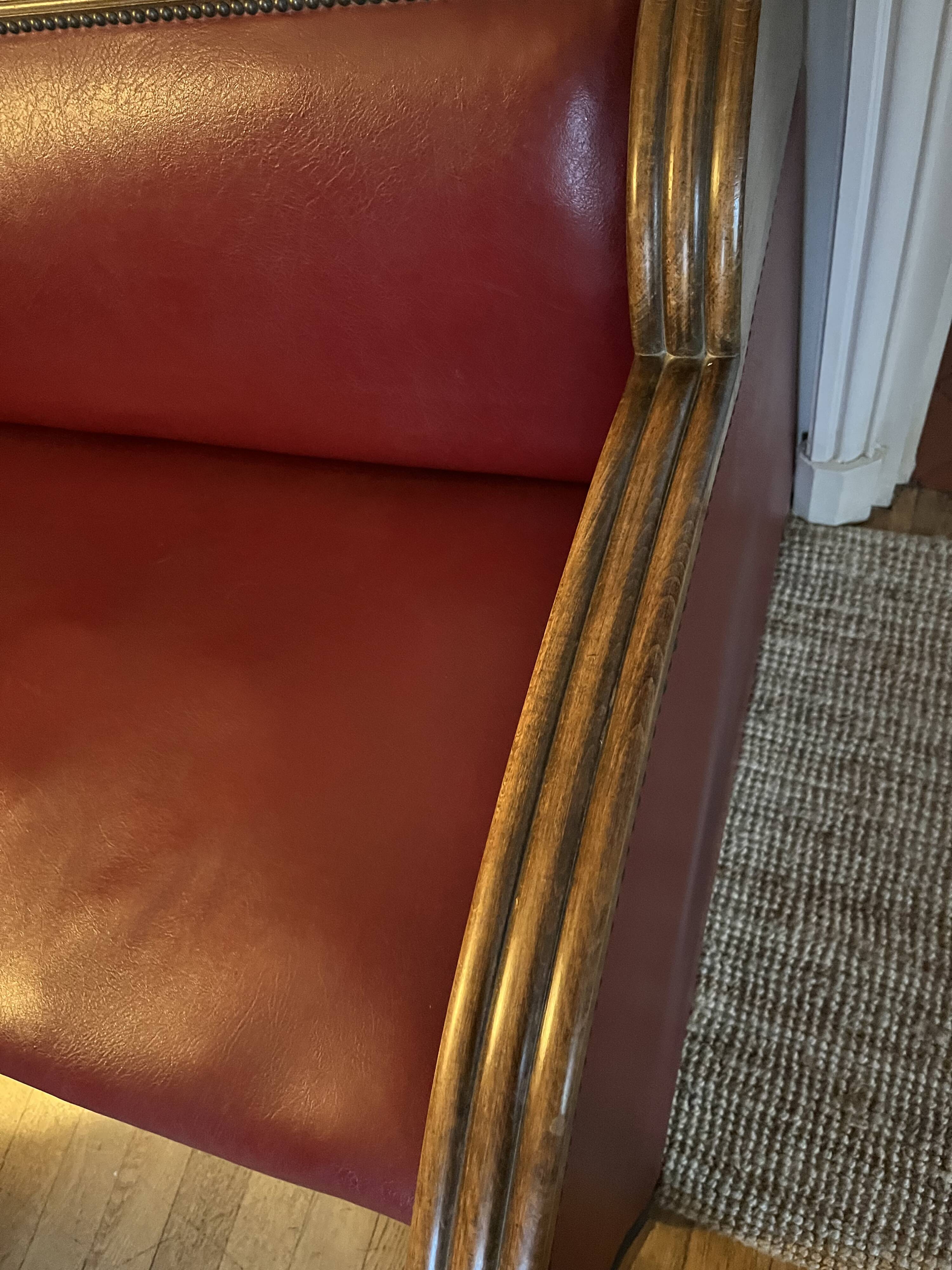 Leather and wood lounge from the 1950s.