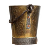 Small hammered bucket, copper, wrought iron