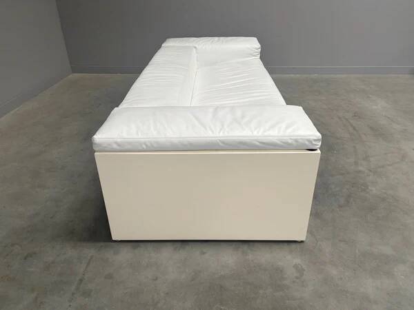 Canapé Brigadier Knoll en cuir blanc, années 1980