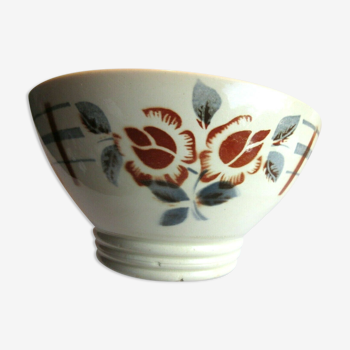 Former Art Deco bowl by Digoin Sarreguemines flower decoration and trellis