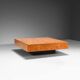 Large burl wood coffee table from the 1970s in the style of Willy Rizzo and Milo Baughman.