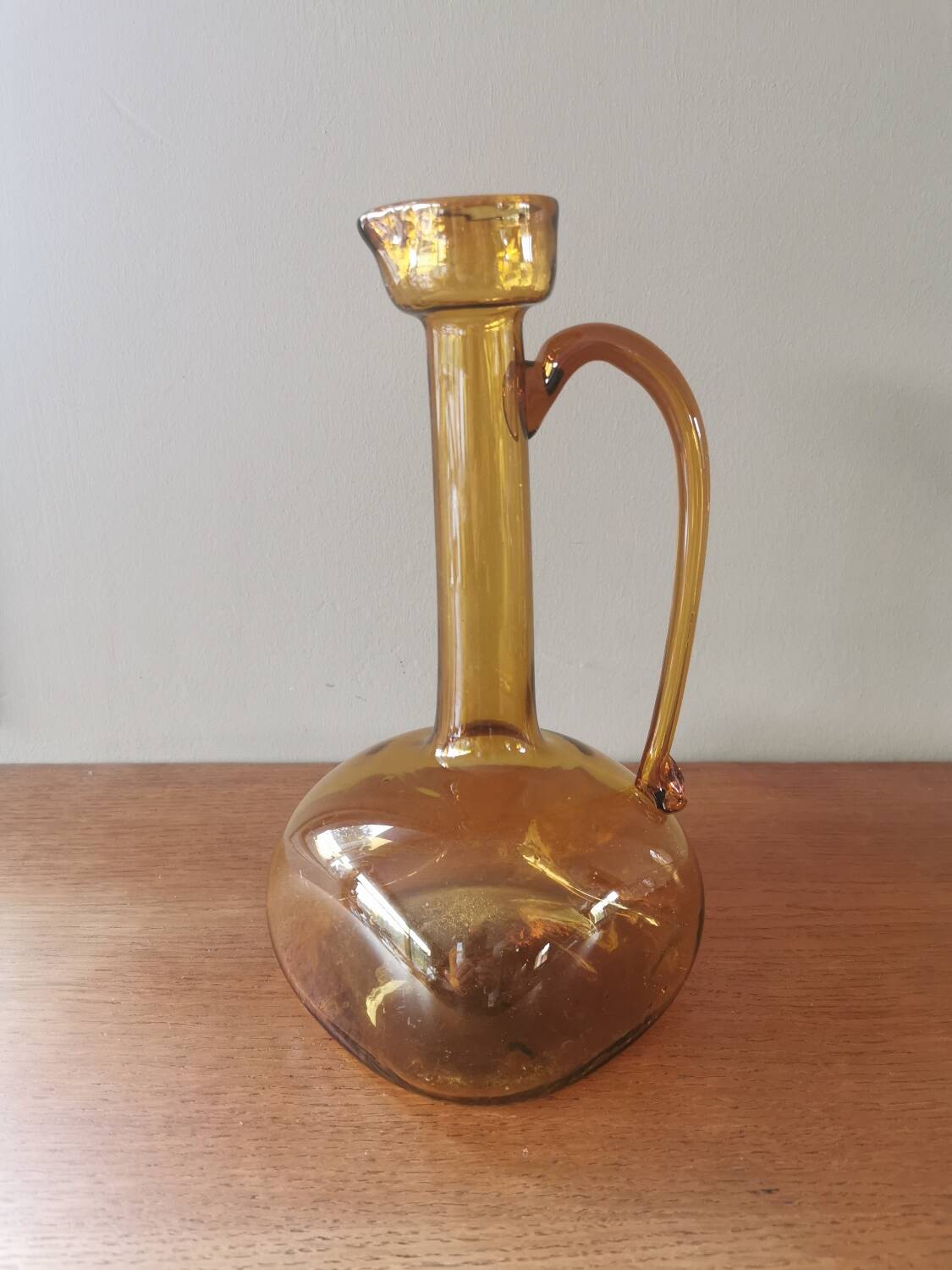 Vintage mouth-blown glass carafe