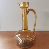 Vintage mouth-blown glass carafe
