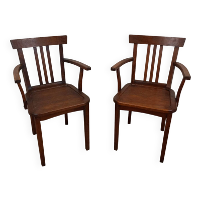 Paire de fauteuils bridge en bois