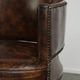 Characterful set of 6 cowhide dining chairs made of grained leather