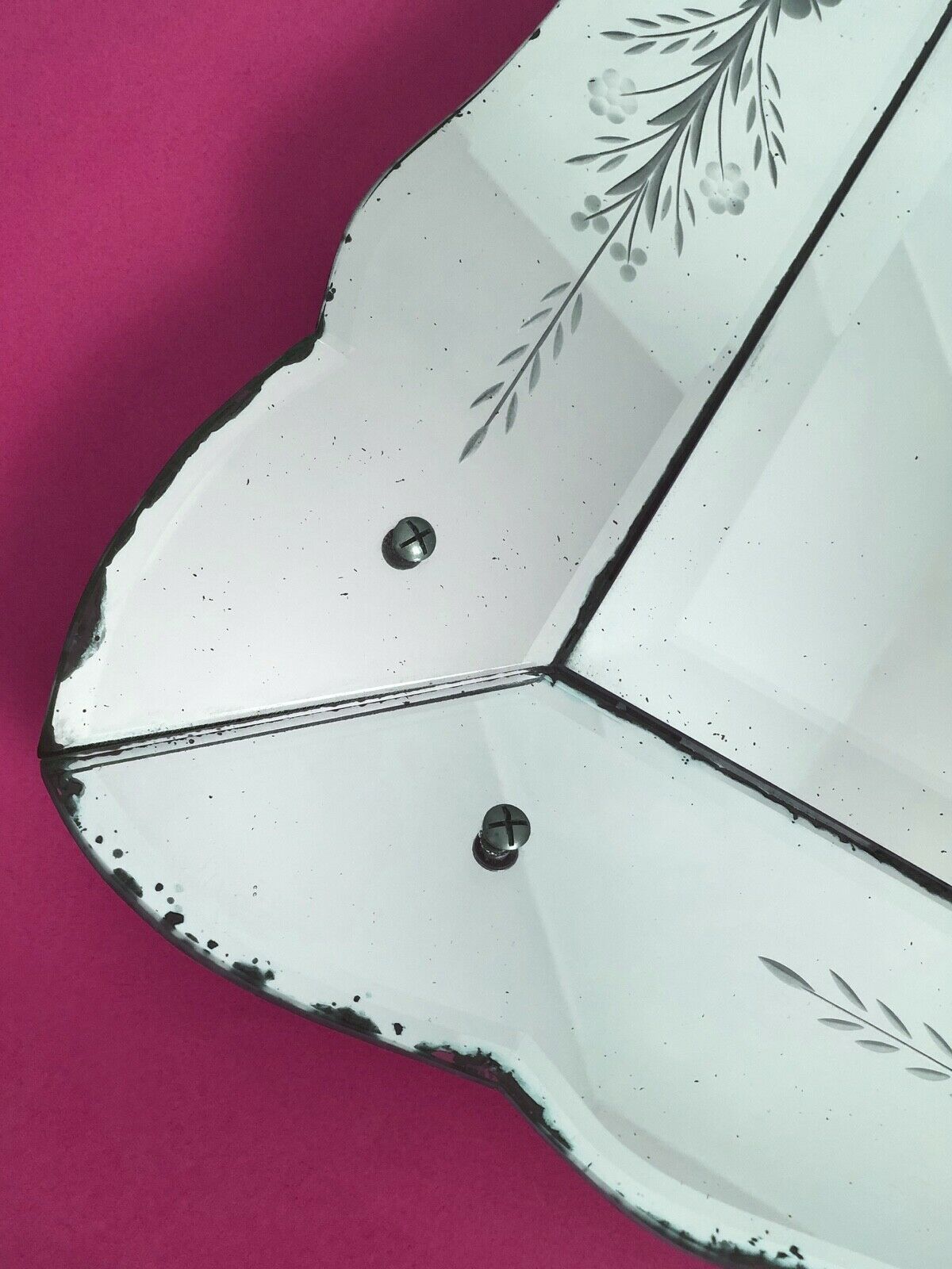 The 1950s - baroque rococo italian venetian mirror 75x55cm
