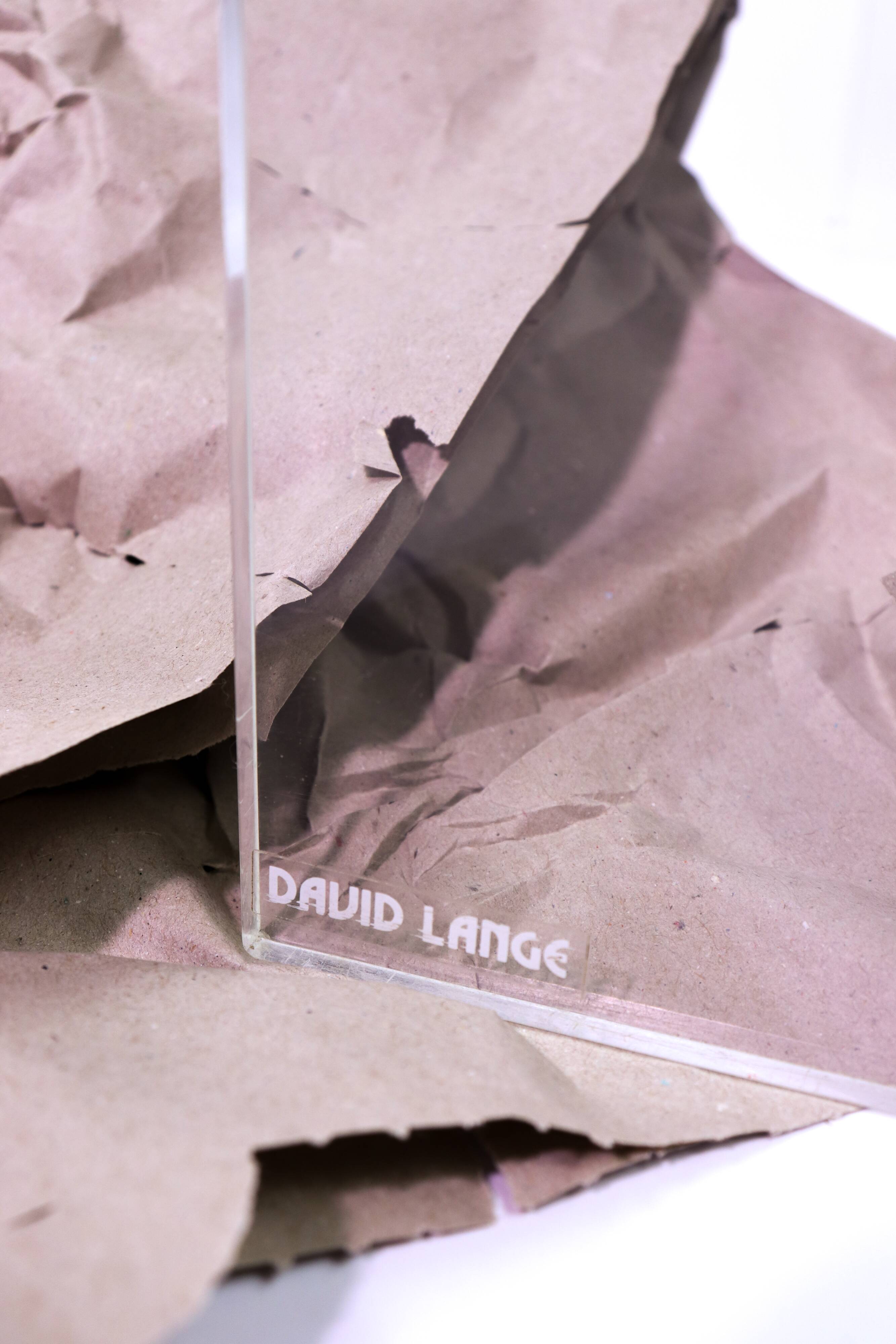David Lange plexiglass side table