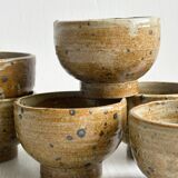 6 petites coupelles en grès pyrite artisanale.