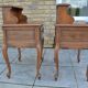 Two oak bedside tables.