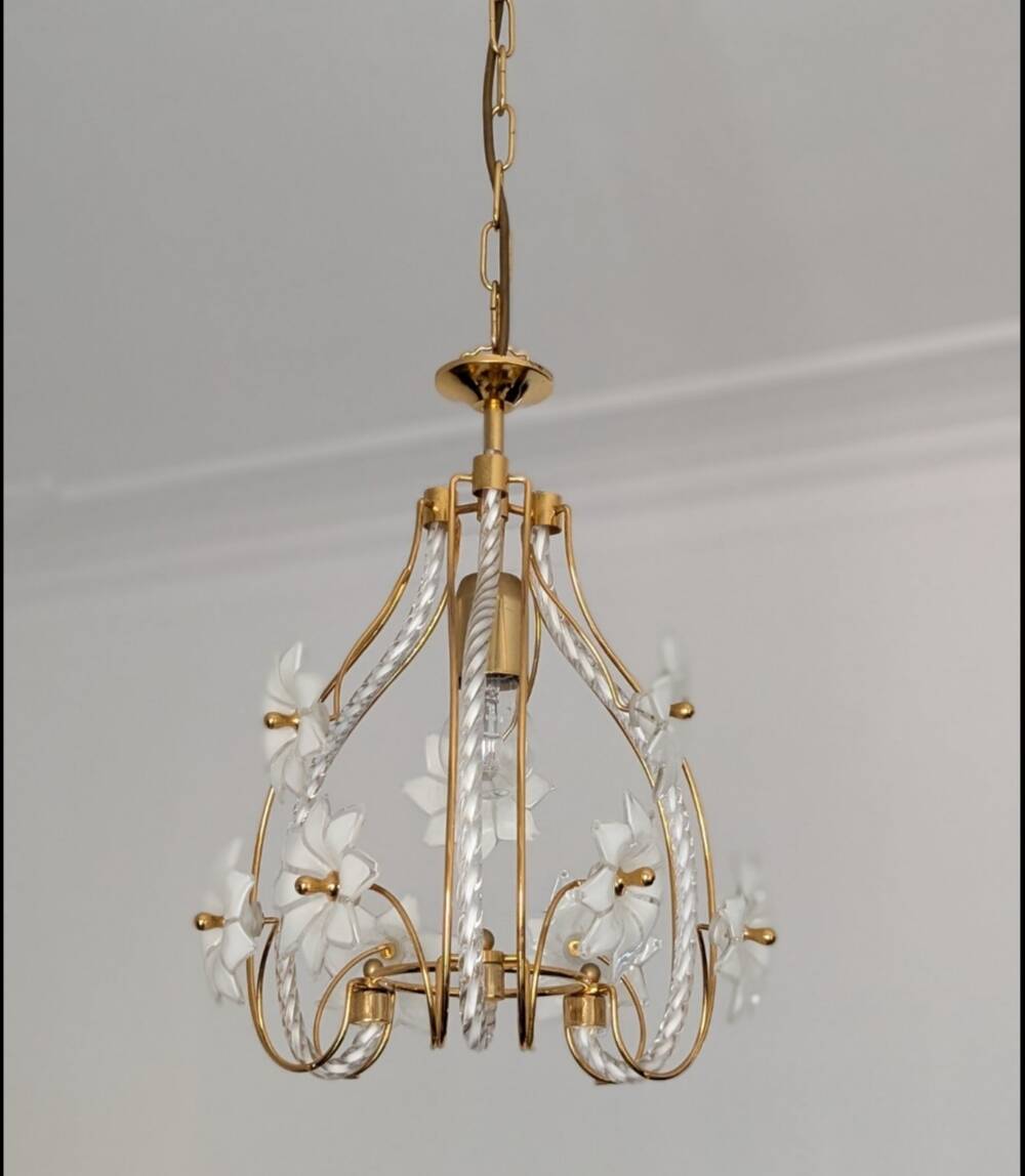 Lampadario vintage in vetro di Murano – "Bocciolo di Fiore" - Altezza