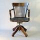 American office armchair with screws, solid oak, 1925/1930