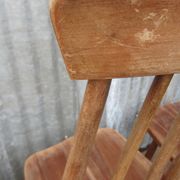 Scandinavian solid wooden high back spindle chairs, set of 4