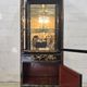 Vitrine chinoise vintage avec miroir, décor fleurs et oiseaux