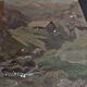 Painting oil on panel landscape mountains early twentieth