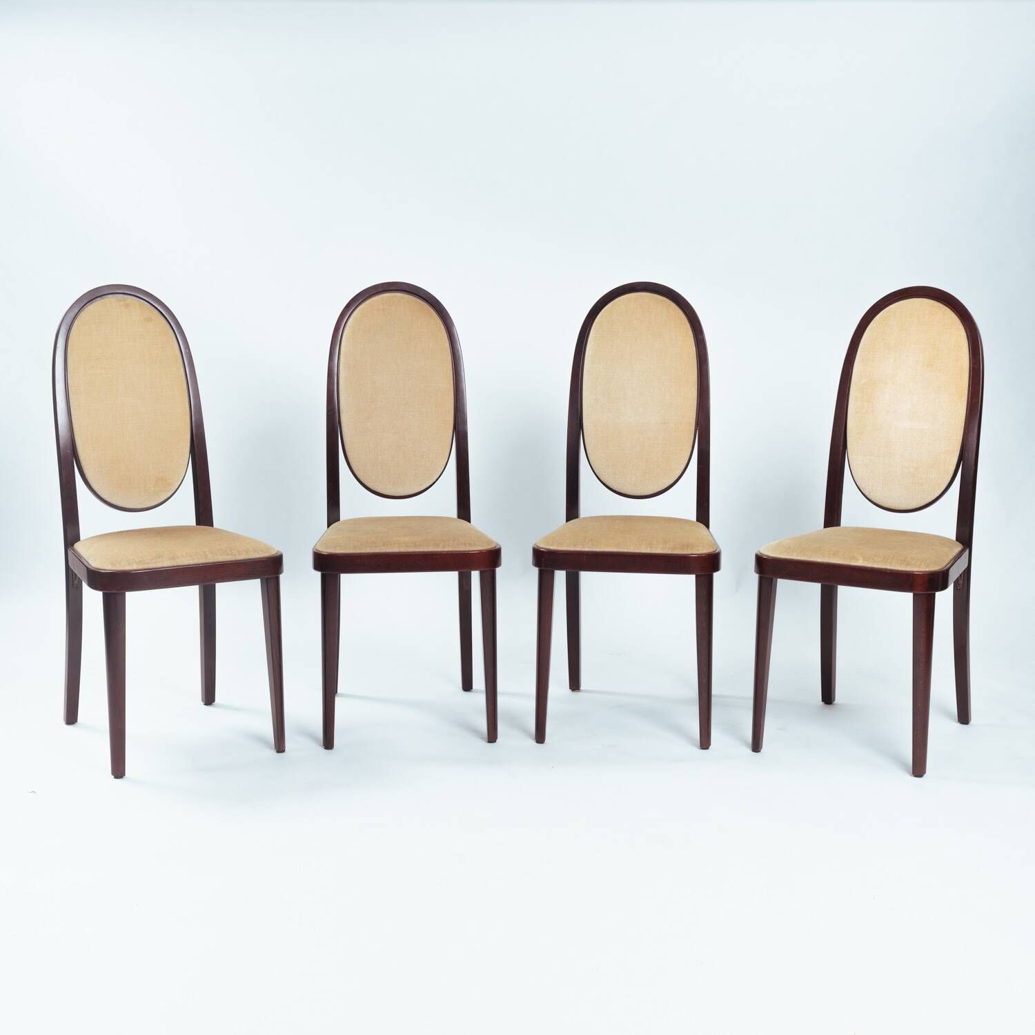 Thonet High Back Velvet Chairs No. 567 by Otto Prutscher