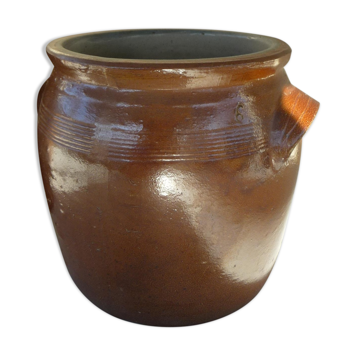 Old grease pot or candied stoneware pot