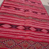 Handmade red Berber kilim rug 210x100cm