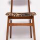 Mid-century leopard velvet chair, walnut wood, Rajmund Halas, Poland, 1960s
