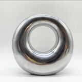 XXL “Donut” Vase / Polished Cast Aluminum – 1980s