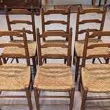 Lot of 6 straw chairs