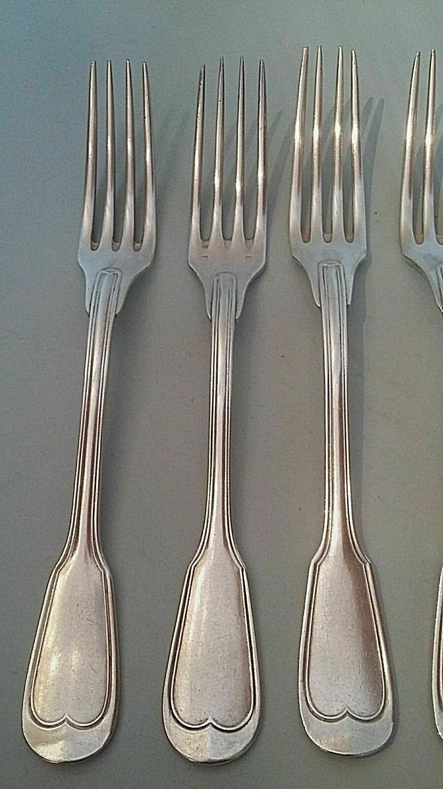 Set of six forks including three in white metal alloy SFAM a Christofle