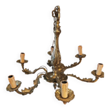 Lustre en bronze des années 1970 6 branches max 60w