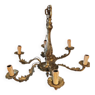 Bronze chandelier from the 1970s 6 branches max 60w