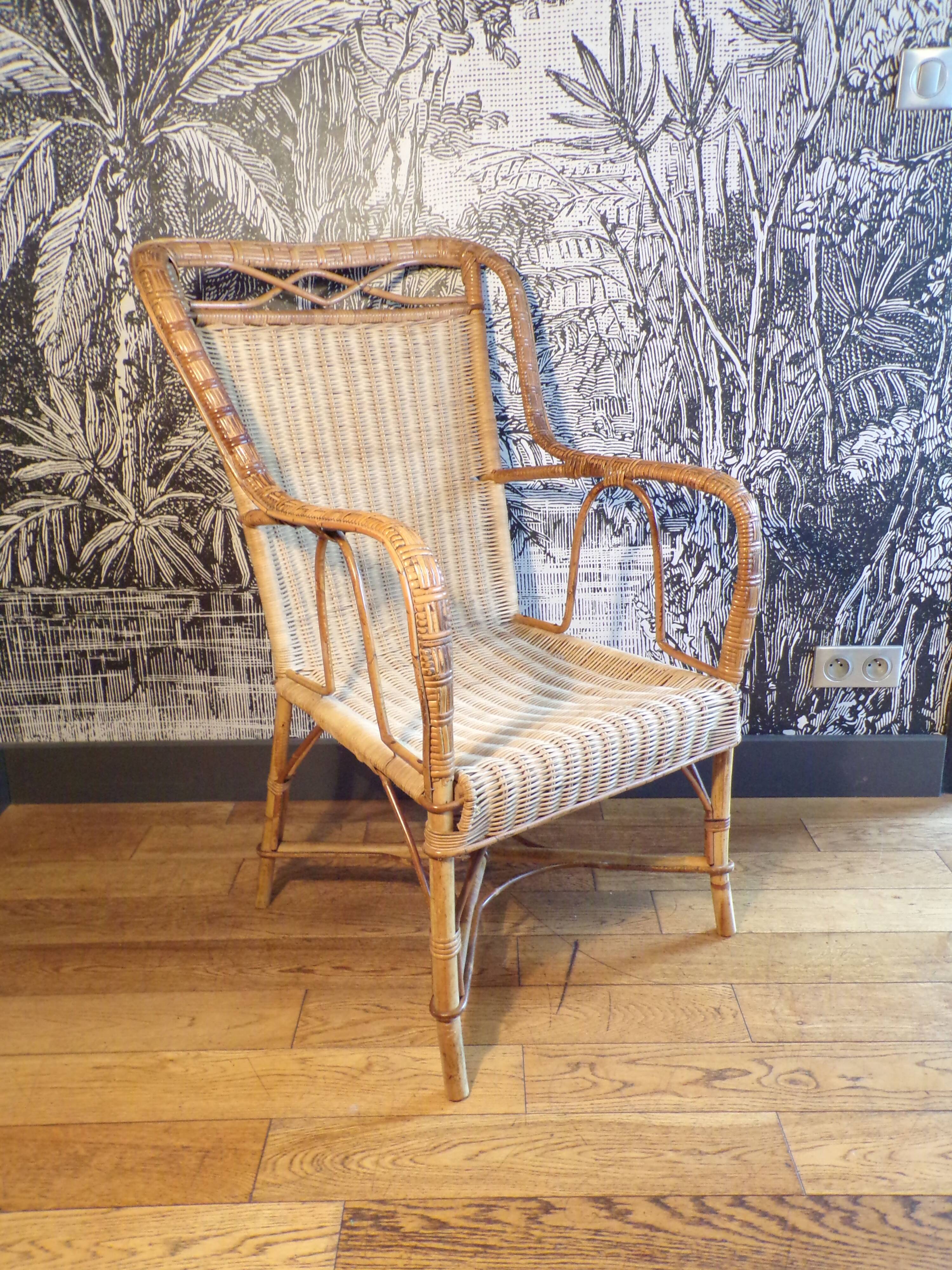 Vintage rattan armchair
