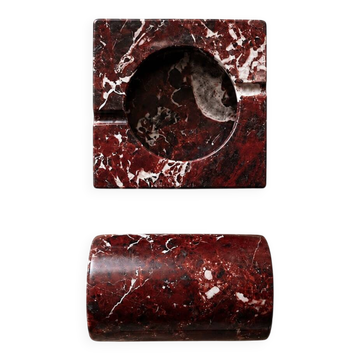 Brutalist marble ashtray and cigar holder.