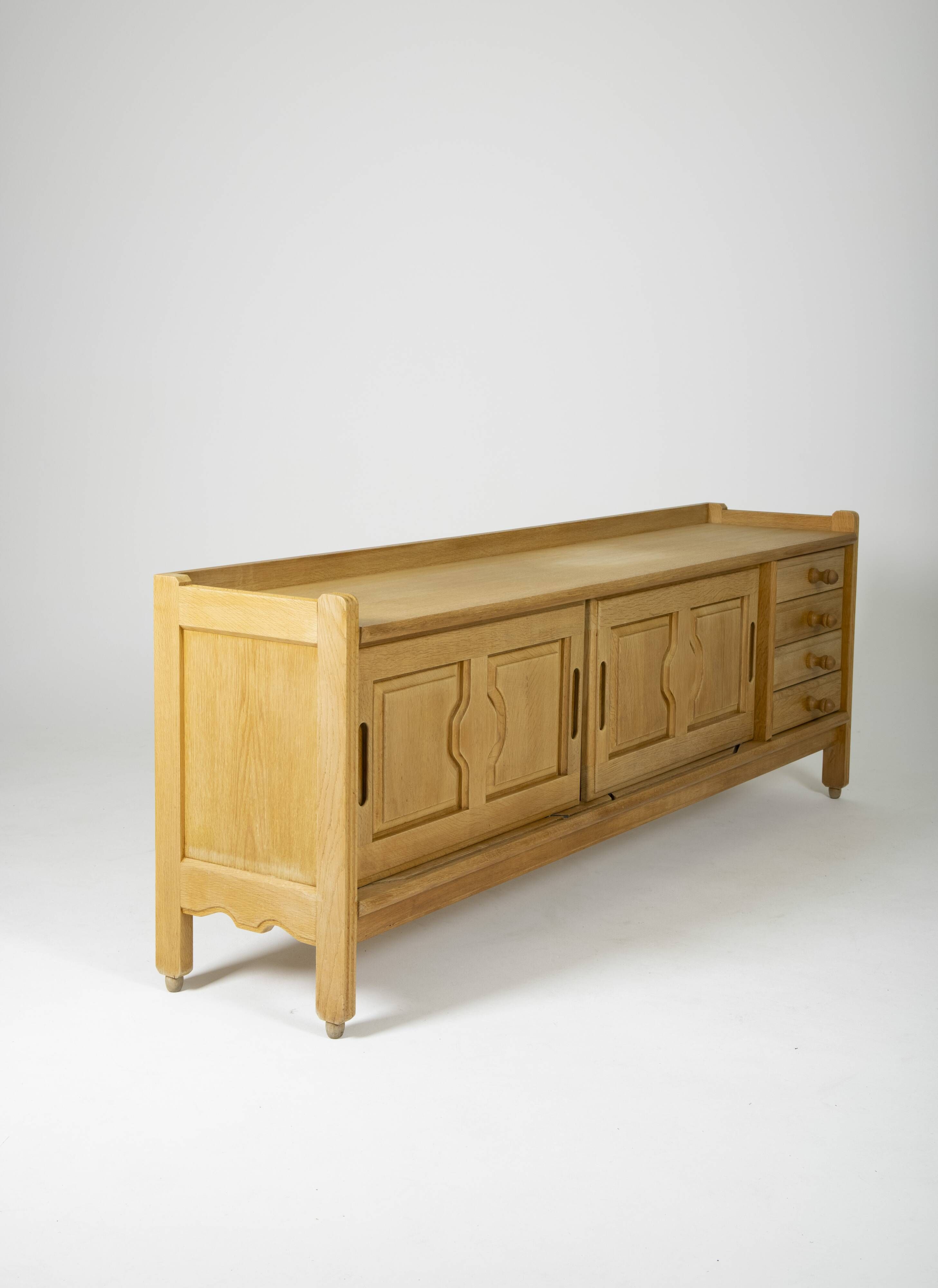 Oak sideboard by Guillerme & Chambron, France 1960s