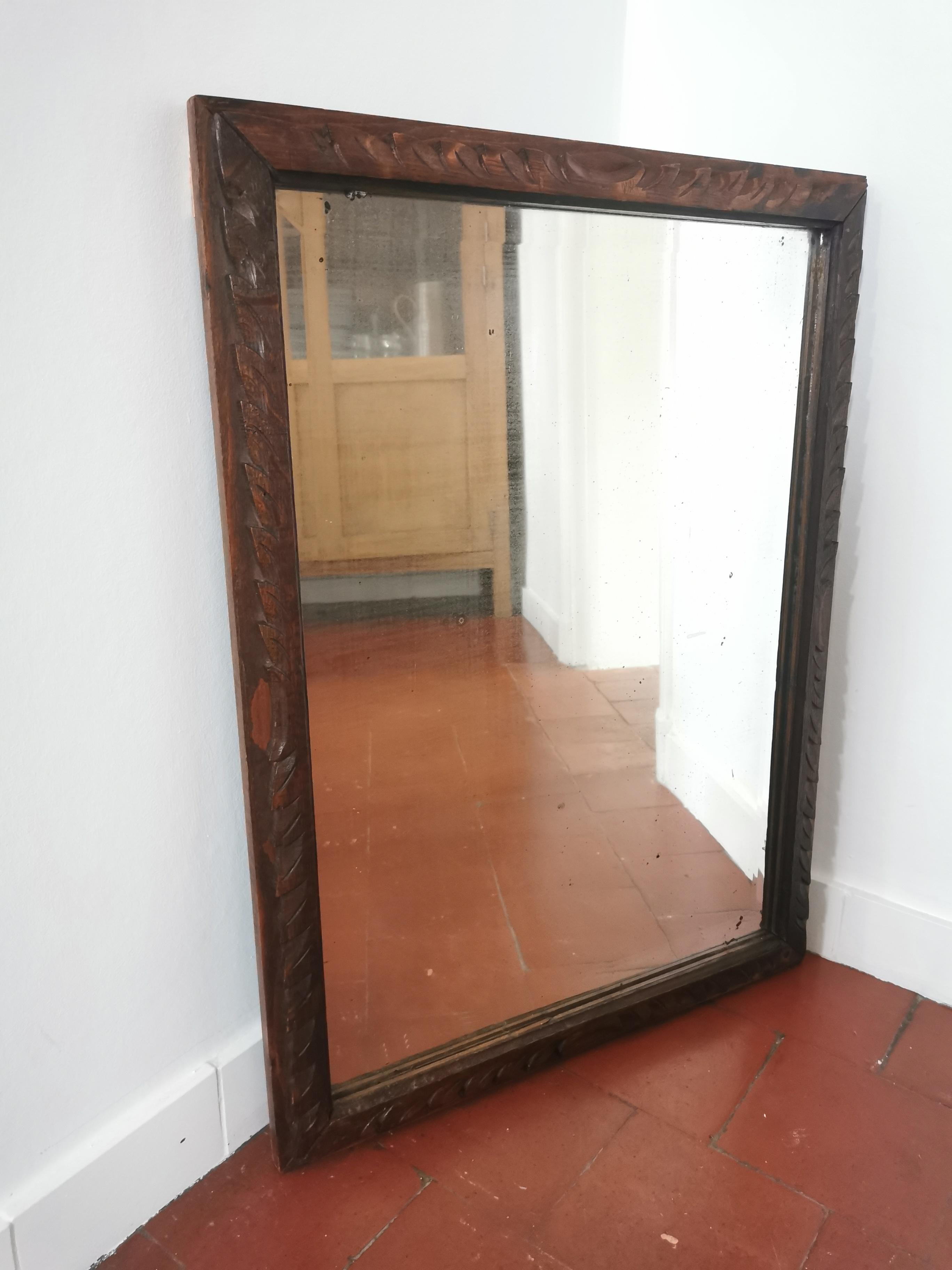 Wooden mirror 74 x 55 cm