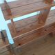 Vintage pine shelves in the style of Maison Regain.