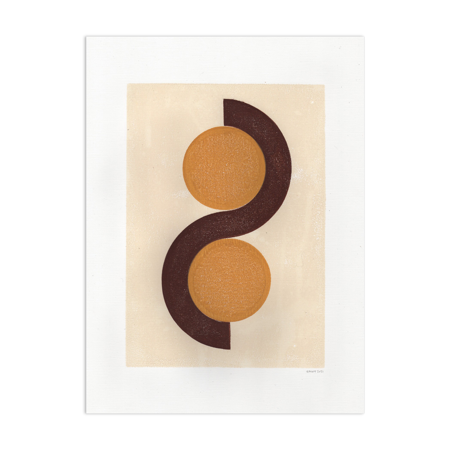 Painting on paper • monotype M366 • dated and signed Eawy •