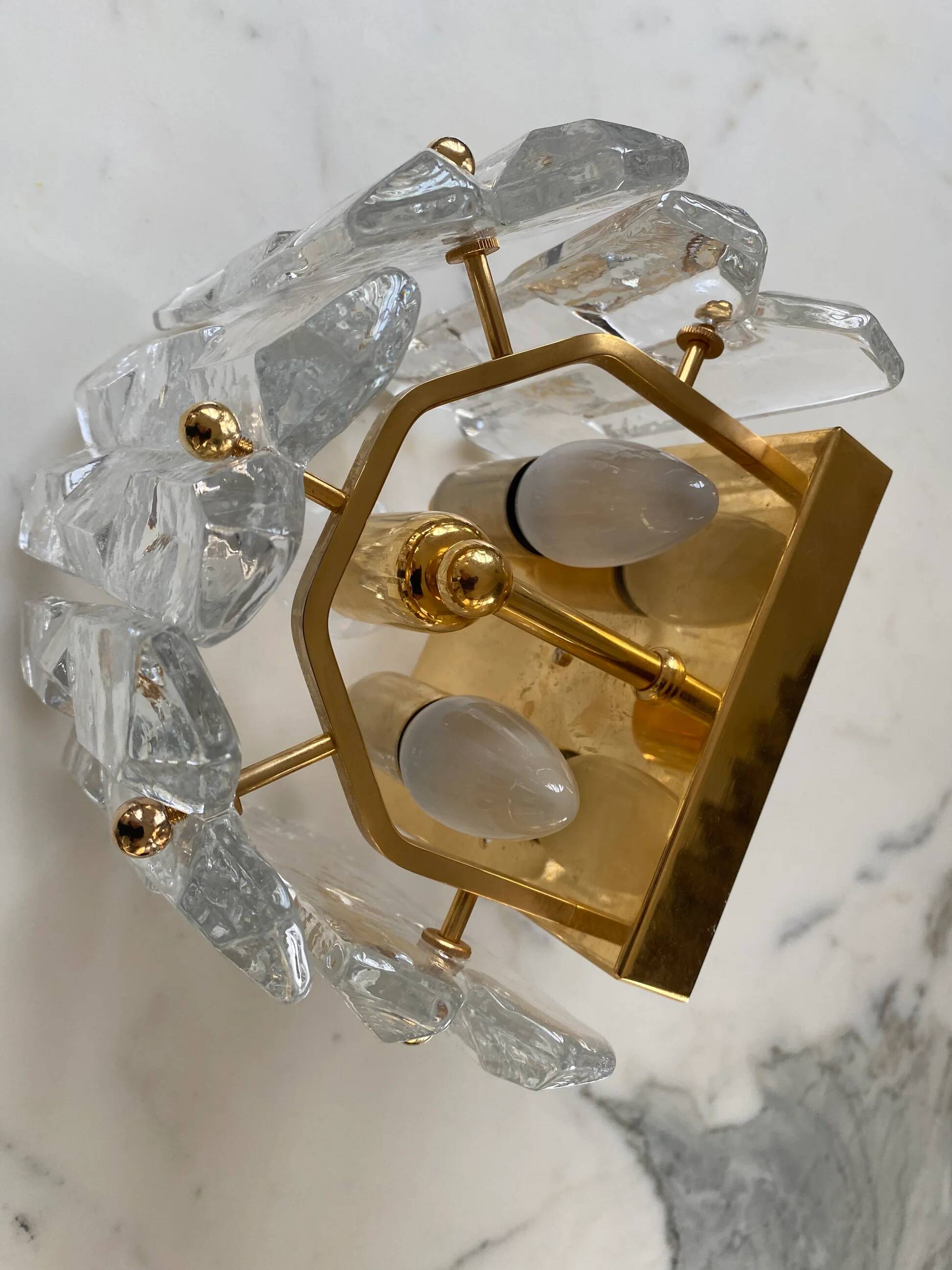 "Palazzo" wall light in crystal by Kalmar, Austria, 1970s