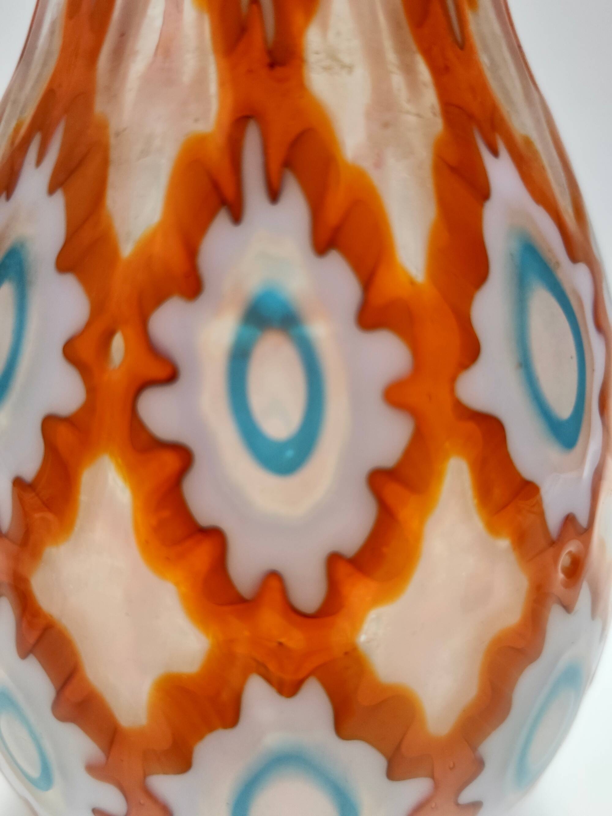 Rare Orange Murano Glass Vase by Ercole Barovier model "Rotellati", Italy