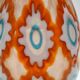 Rare Orange Murano Glass Vase by Ercole Barovier model "Rotellati", Italy
