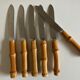 Set de 6 couteaux à dessert manche bambou 1960