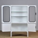 Restored Vintage Iron And Glass Medical Cabinet, 1970s