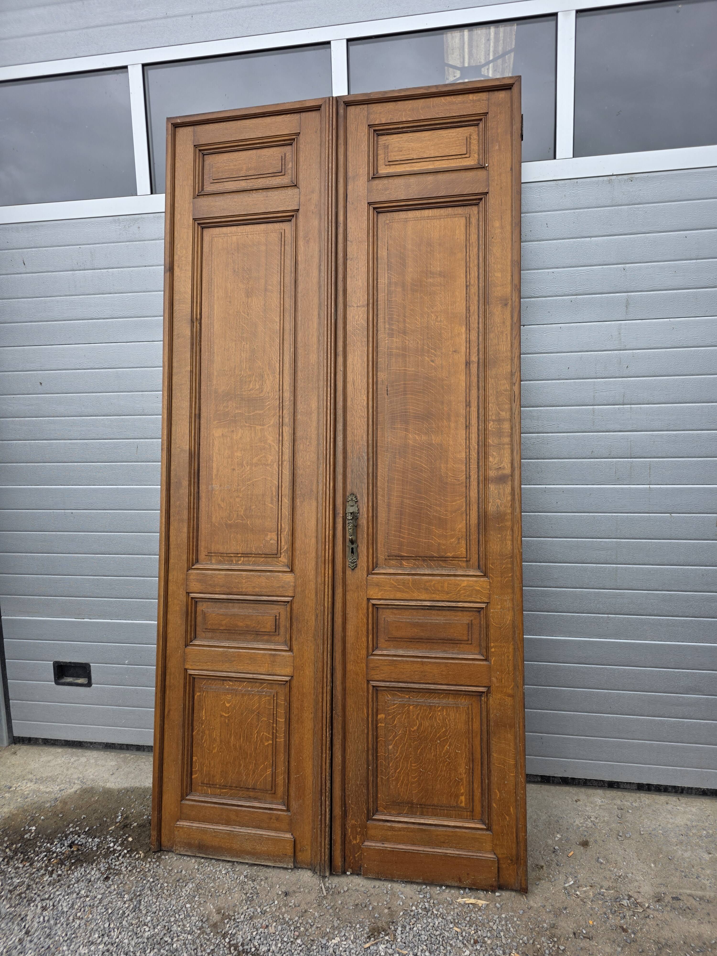 6 solid oak partition doors, 277cm in height (exceptional model)