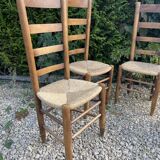 Set of 4 straw chairs