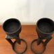 Wrought iron candlesticks brutalist art 70s