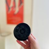 Vintage black opaline Space Age candlesticks