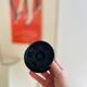 Vintage black opaline Space Age candlesticks