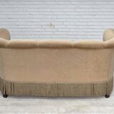 1950s, Danish 2-seater sofa, furniture velour, teak wood legs.